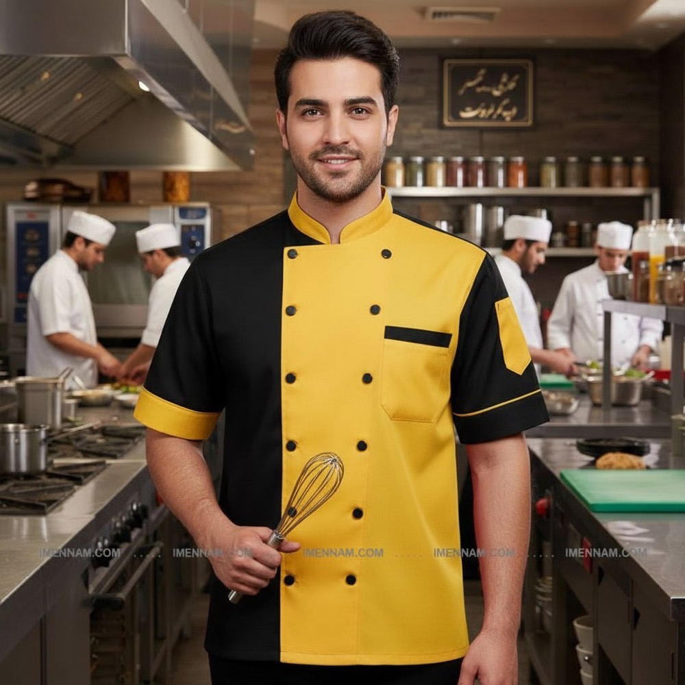 لباس سرآشپز مردانه جنس لاکراکش
